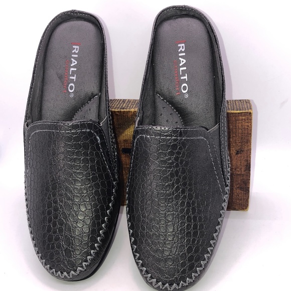 RIALTO Comfort Vette Croc Embossed Faux Leather Mules-7W - Picture 2 of 16